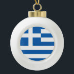 Greece Flag Greek Patriotic Ceramic Ball Christmas Ornament<br><div class="desc">Flag of Greece products for Greek patriots.</div>