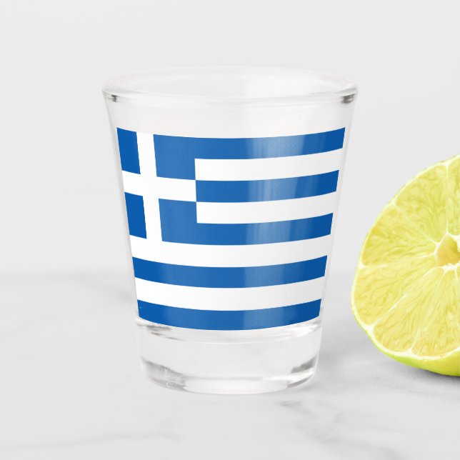 Greece Flag Greek Patriotic Shot Glass (Front)