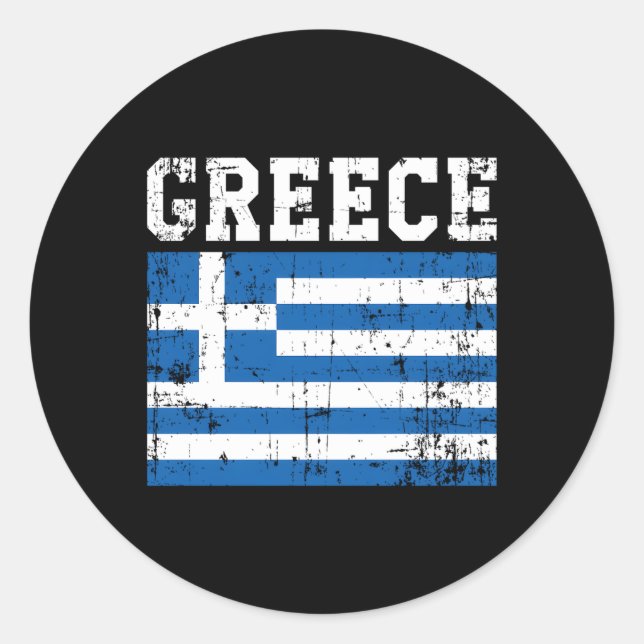 Greece Flag Greek Roots Classic Round Sticker (Front)