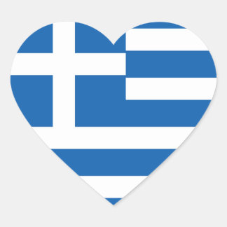 Greece Flag Heart Sticker