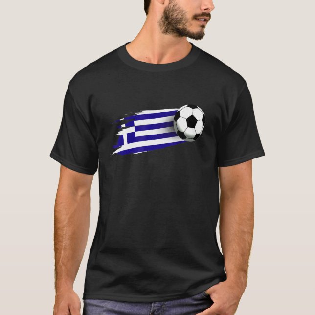 Greece Flag Jersey Greek Soccer Team Greek 1 T-Shirt (Front)