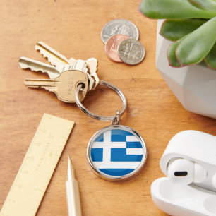 Greece flag key ring