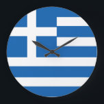 Greece Flag Large Clock<br><div class="desc">Greece Flag</div>