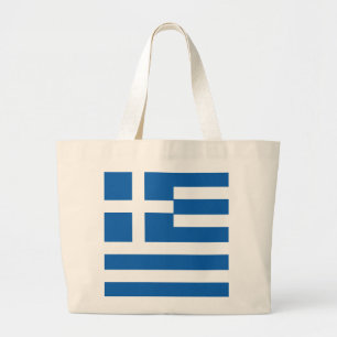 Greece Flag Large Tote Bag
