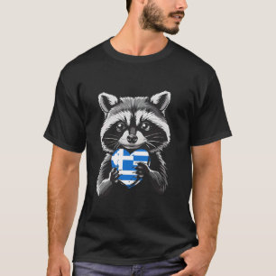 Greece Flag Lemur Heart Greek Roots Hellenic Greek T-Shirt