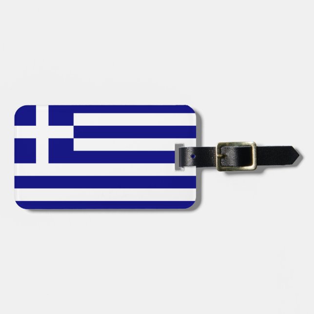 Greece flag luggage tag (Front Horizontal)