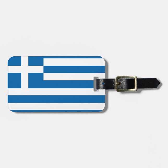Greece Flag Luggage Tag (Front Horizontal)