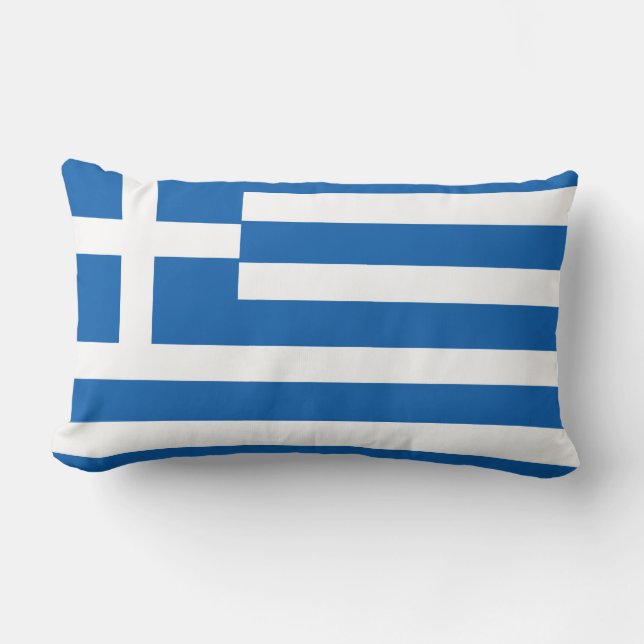 Greece Flag Lumbar Cushion (Front)