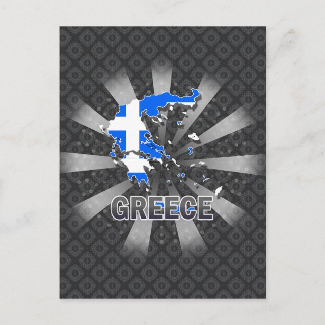 Greece Flag Map 2.0 Postcard (Front)