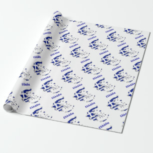 GREECE FLAG MAP WRAPPING PAPER