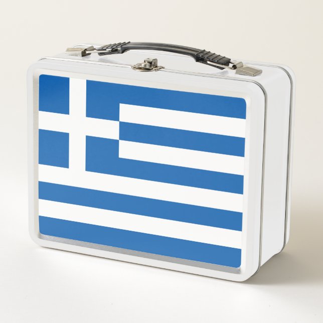 Greece flag metal lunch box (Front)