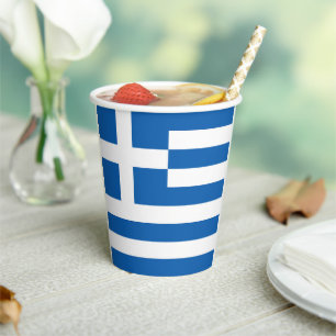 Greece flag paper cups