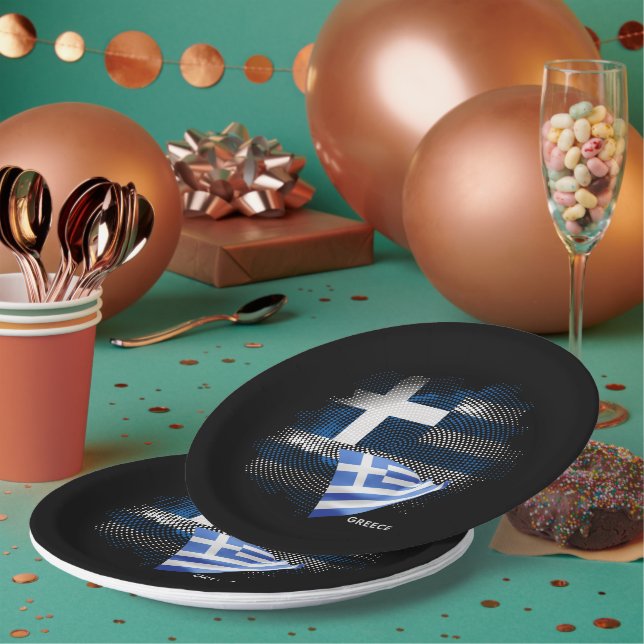 Greece flag paper plate (Multi)