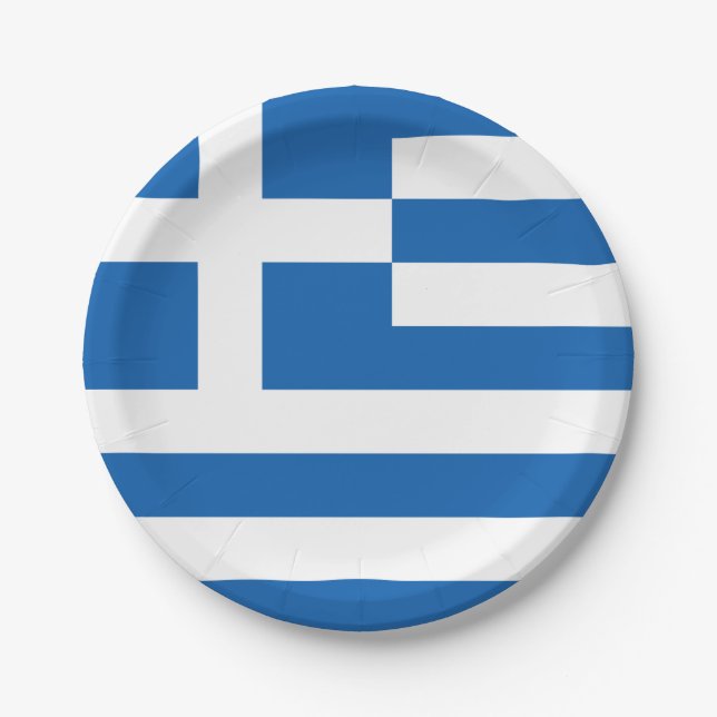 Greece flag Paper Plates (Front)