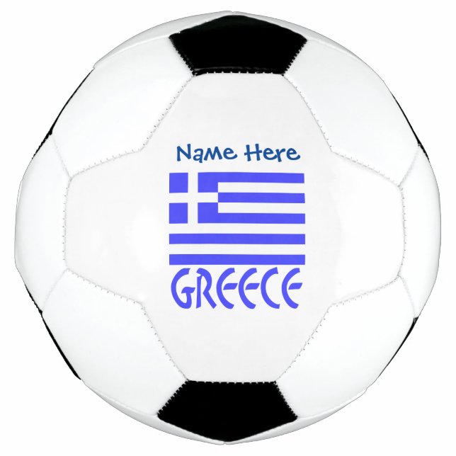 Greece Flag Personalised Soccer Ball (Front)