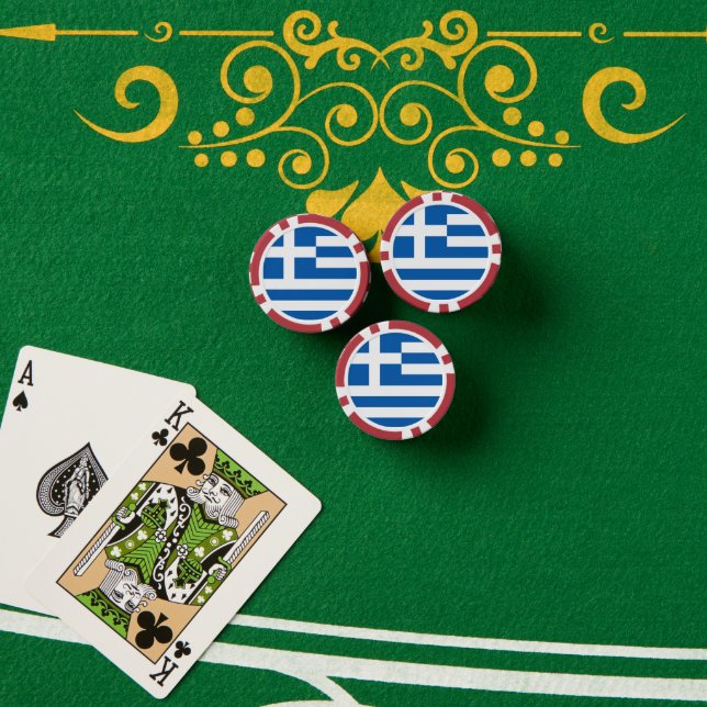 Greece flag poker chips (Poker Table (Stack))