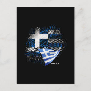 Greece flag postcard