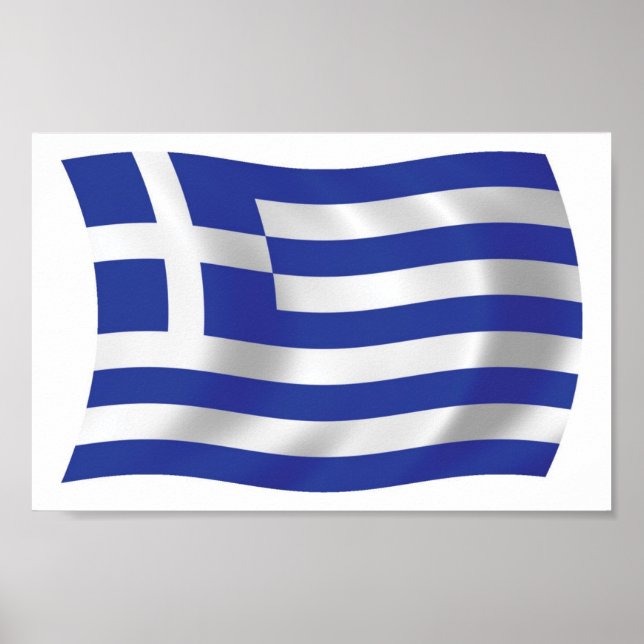 Greece Flag Poster Print (Front)
