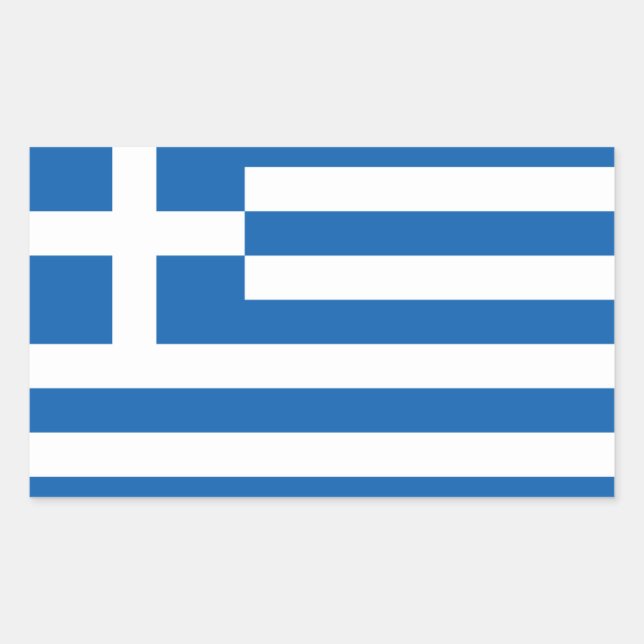 Greece flag rectangular sticker (Front)