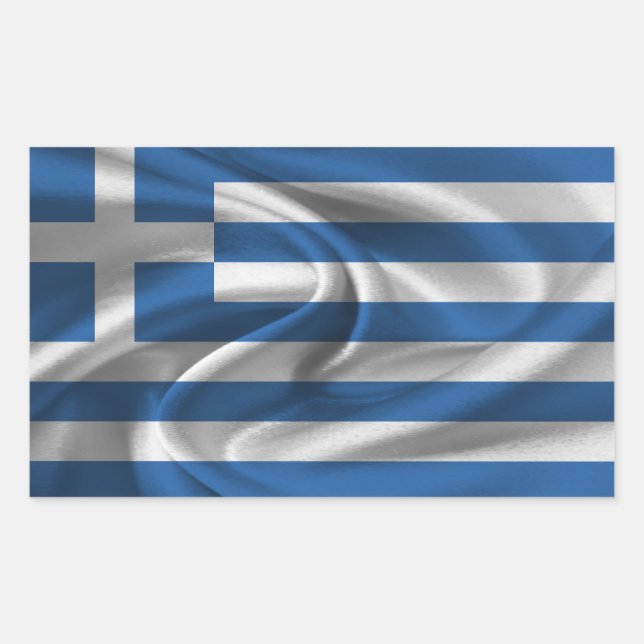 Greece Flag Rectangular Sticker (Front)
