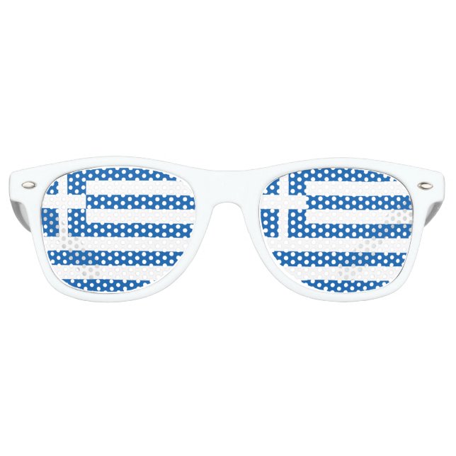 Greece Flag Retro Sunglasses (Front)