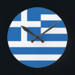 Greece Flag Round Clock<br><div class="desc">Greece Flag</div>