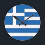 Greece Flag Round Clock<br><div class="desc">Greece Flag</div>