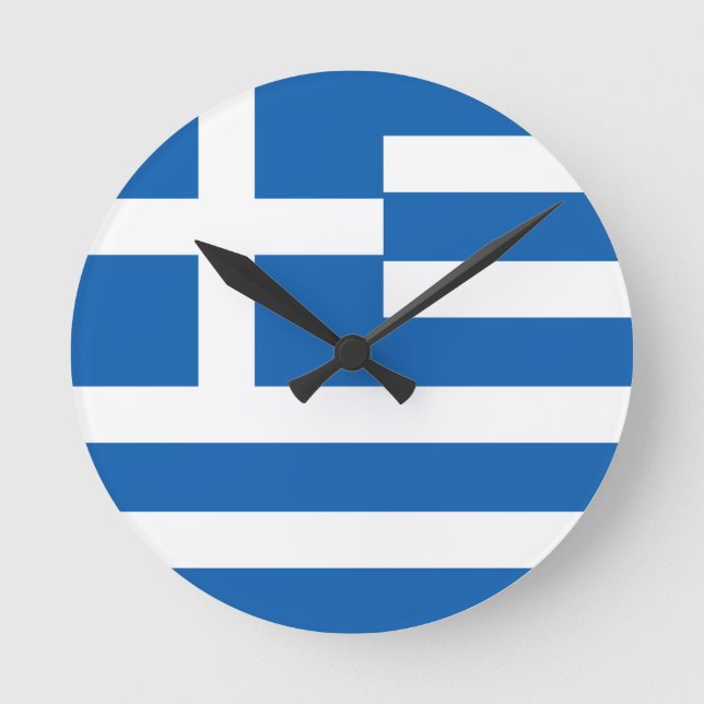Greece Flag Round Clock (Front)