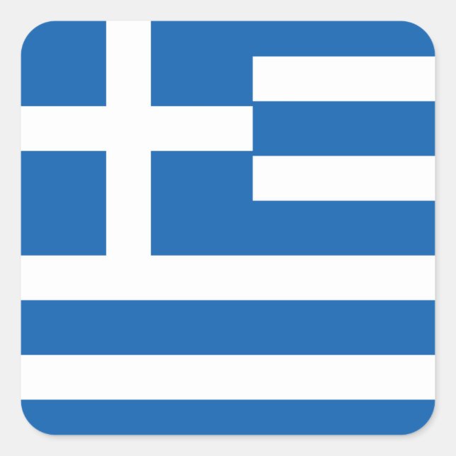 Greece Flag Square Sticker (Front)