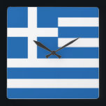 Greece Flag Square Wall Clock<br><div class="desc">Greece Flag</div>
