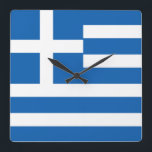 Greece Flag Square Wall Clock<br><div class="desc">Greece Flag</div>