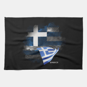 Greece flag tea towel