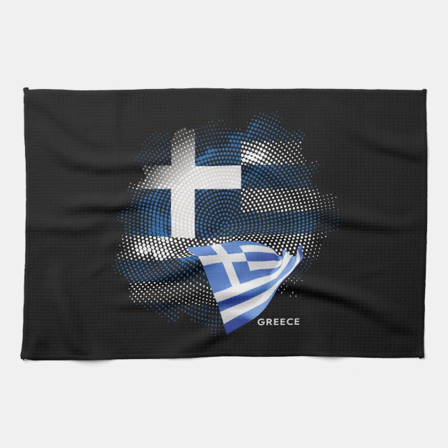 Greece flag tea towel (Horizontal)