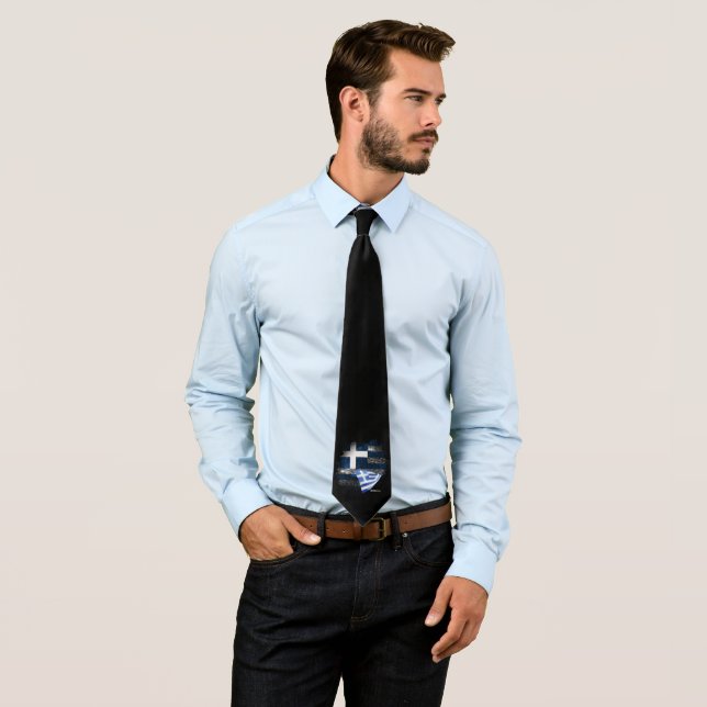 Greece flag tie (In Situ)