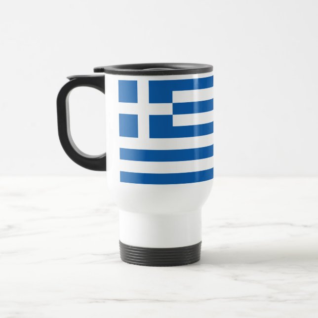 Greece Flag Travel Mug (Left)