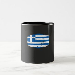 Greece Flag Two-Tone Coffee Mug