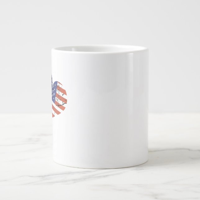 Greece Flag USA Flag Greek Independence Day Greek Large Coffee Mug (Front)