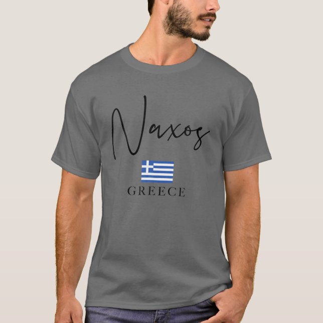 Greece Flag Vacation - Island Naxos T-Shirt (Front)