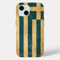 Greece Flag Vintage Grunge
