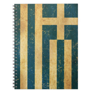 Greece Flag Vintage Grunge Notebook