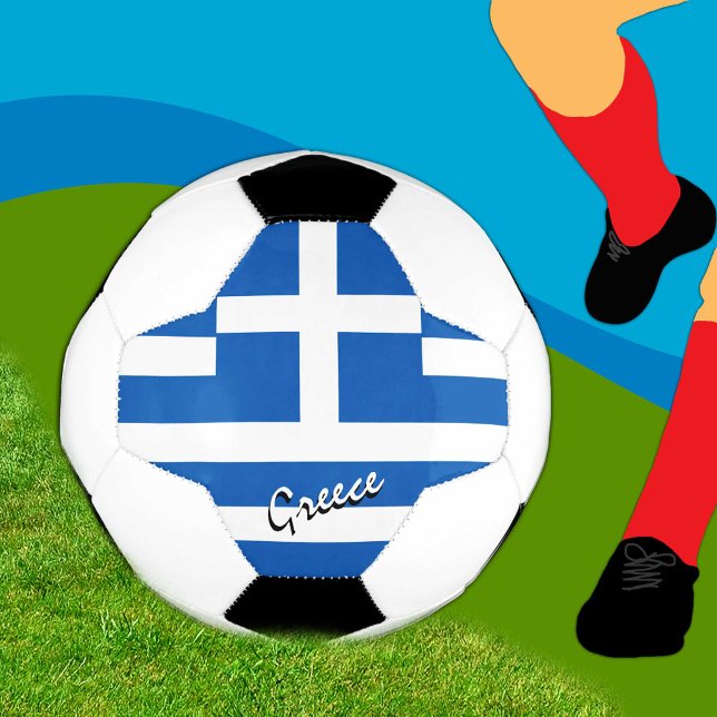 Greece Football & Greek Flag / Sports Soccer Ball (Creator Uploaded)