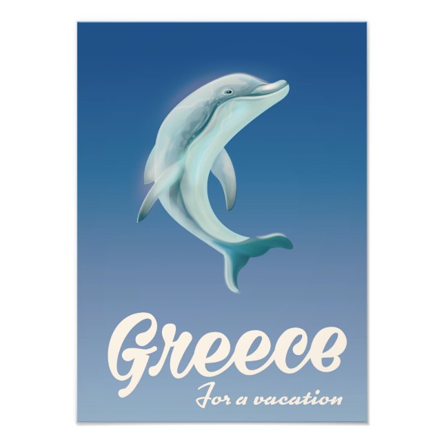 Greece for a vacation Dolphin travel poster (Front)