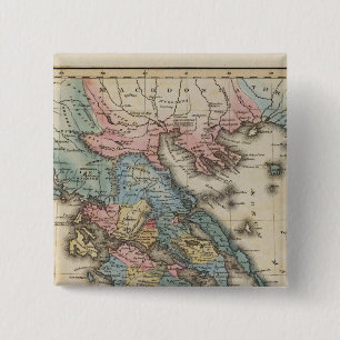 Greece Full colour Atlas Map 15 Cm Square Badge