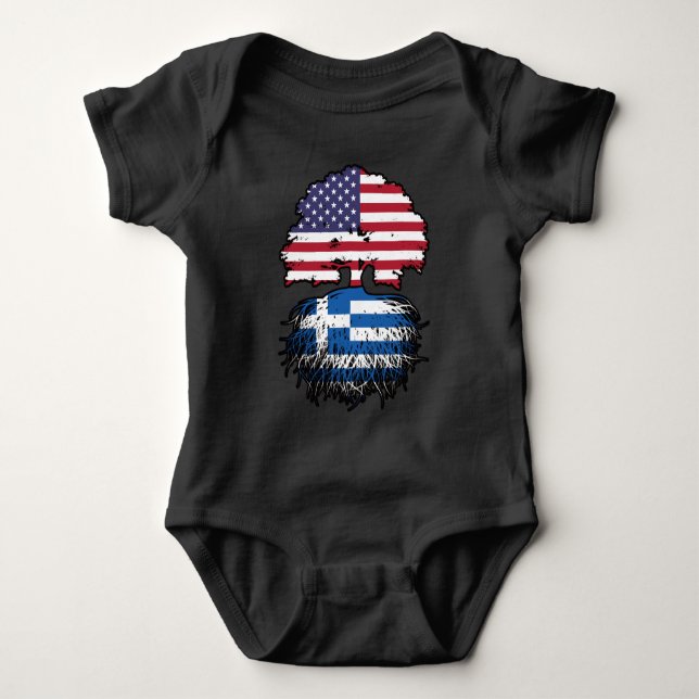Greece Greek American USA United States America Baby Bodysuit (Front)