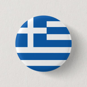 Greece (Greek) Flag 3 Cm Round Badge