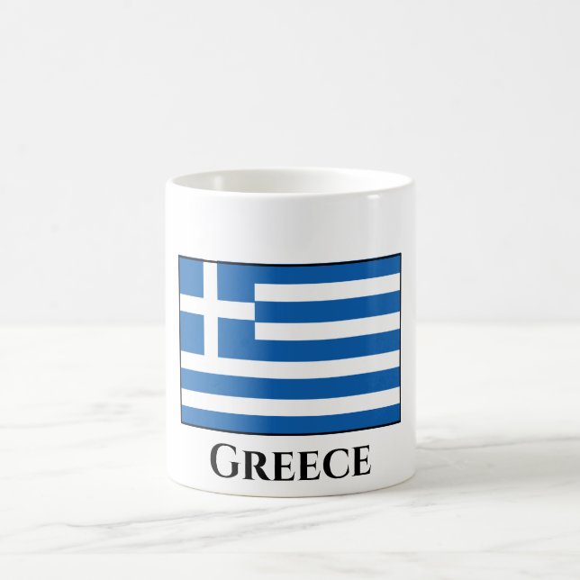 Greece (Greek) Flag Coffee Mug (Center)