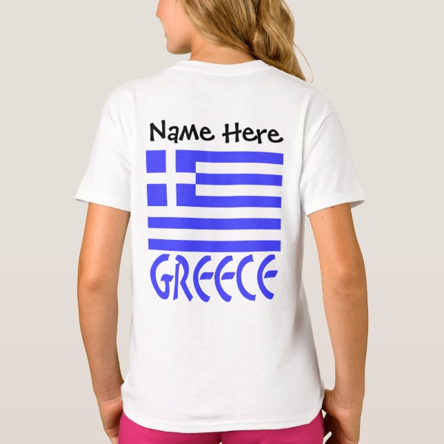 Greece Greek Flag Personalised  T-Shirt (Back)