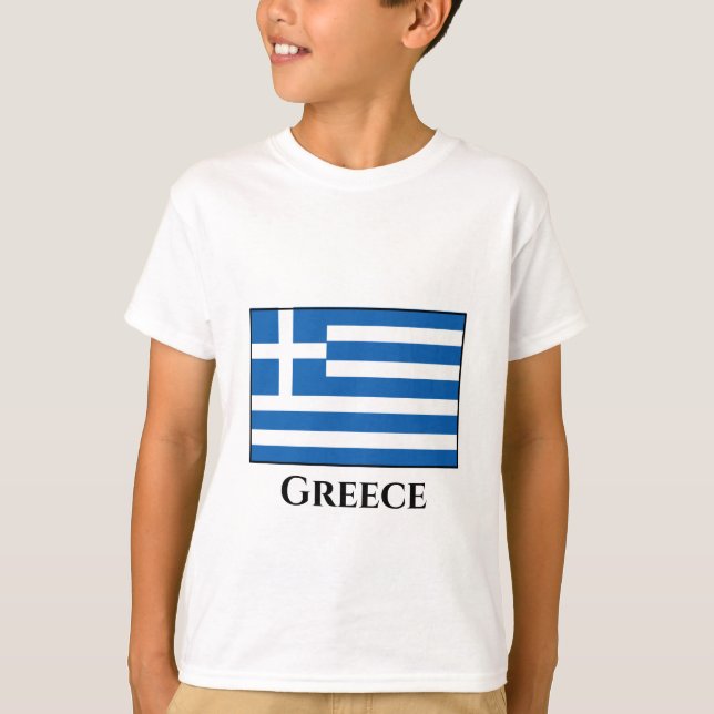 Greece (Greek) Flag T-Shirt (Front)