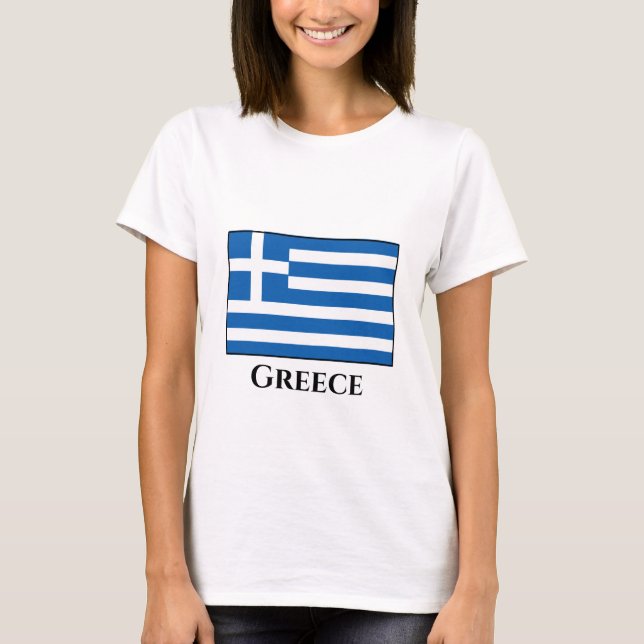 Greece (Greek) Flag T-Shirt (Front)