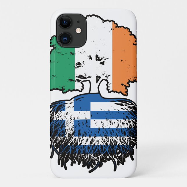 Greece Greek Irish Ireland Tree Roots Flag Case-Mate iPhone Case (Back)